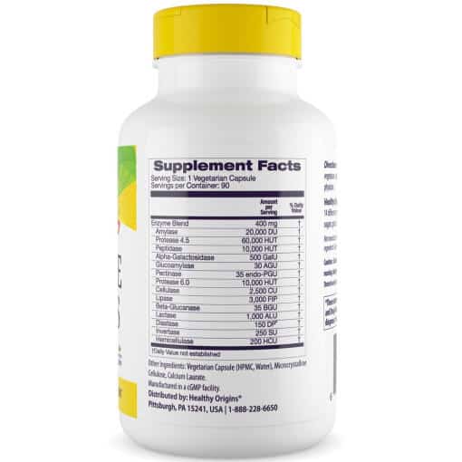 Healthy Origins - Digestiva Enzymer Bredspektrum, 90 kapslar - Bild 3