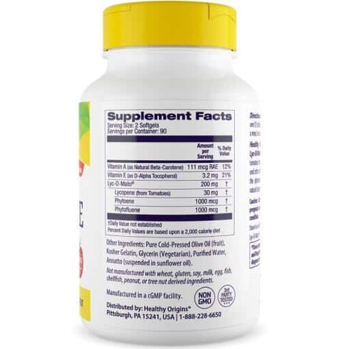 Healthy Origins - Lyc-O-Mato, 15 mg, 180 mjuka kapslar - Bild 3