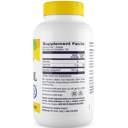Healthy Origins - Naturlig Ubiquinol, 100 mg, 150 mjuka kapslar - Bild 3
