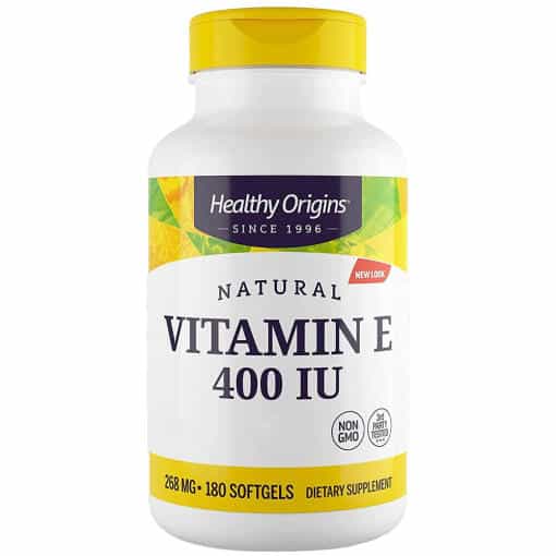Healthy Origins - Naturligt Vitamin E 400 IU, 180 mjukkapslar - Bild 2