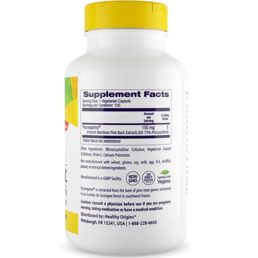 Healthy Origins - Pycnogenol, 150 mg, 120 kapslar - Bild 3