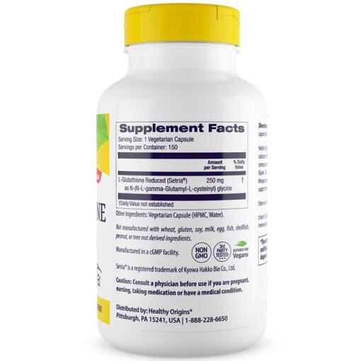 Healthy Origins - Setria reducerat L-glutation, 250 mg, 150 kapslar - Bild 3