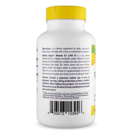 Healthy Origins - Vitamin D3, 5000 IU, 360 mjukkapslar - Bild 5