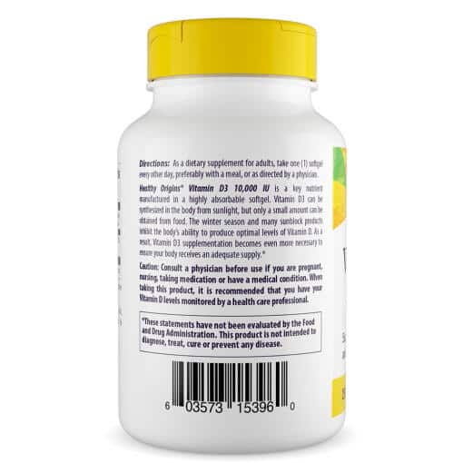 Healthy Origins - Vitamin D3 Depot, 10 000 IU, 120 mjuka kapslar - Bild 5