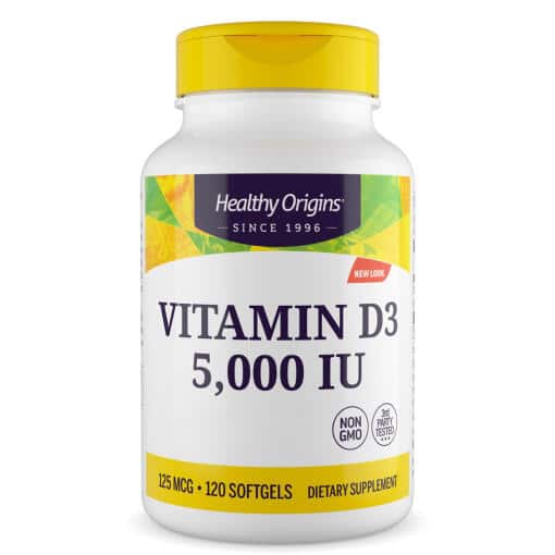 Healthy Origins - Vitamin D3 Depot, 5000 IU, 120 mjuka kapslar - Bild 3