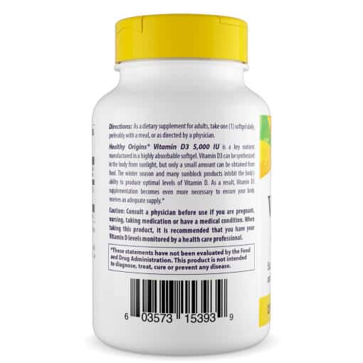 Healthy Origins - Vitamin D3 Depot, 5000 IU, 120 mjuka kapslar - Bild 5
