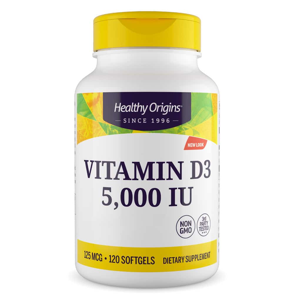 Healthy Origins - Vitamin D3 Depot, 5000 IU, 120 mjuka kapslar | D-vitaminHälsokost | Apoteka