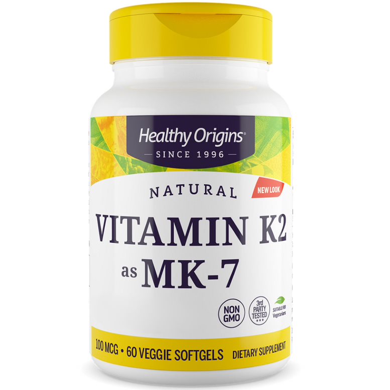Healthy Origins - Vitamin K2 MK7, 100 mcg, 60 mjuka kapslar | Vitaminer och MineralerK-vitaminHälsokost | Apoteka