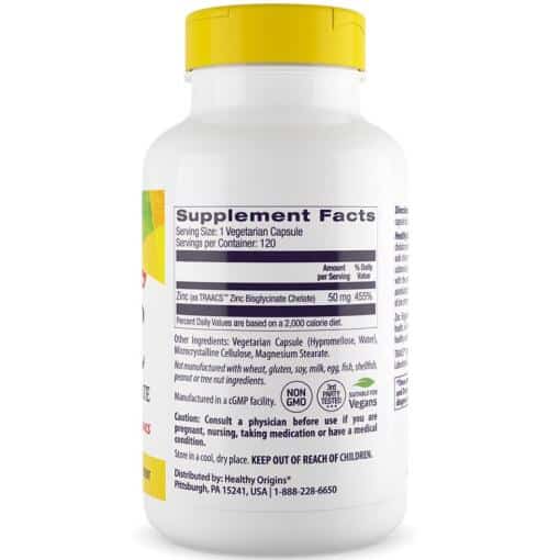 Healthy Origins - Zinc Depot, 50 mg, 120 veg. kapslar - Bild 3