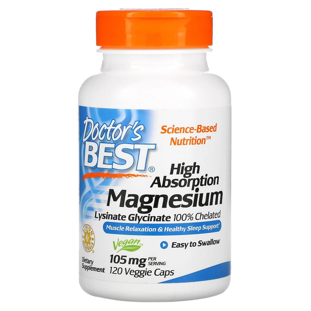 Doctors Best - Magnesium med Hög Absorption, 105 mg - 120 kapslar | Vitaminer och MineralerVeganska produkterVissa mineralerHälsokostMagnesium | Apoteka
