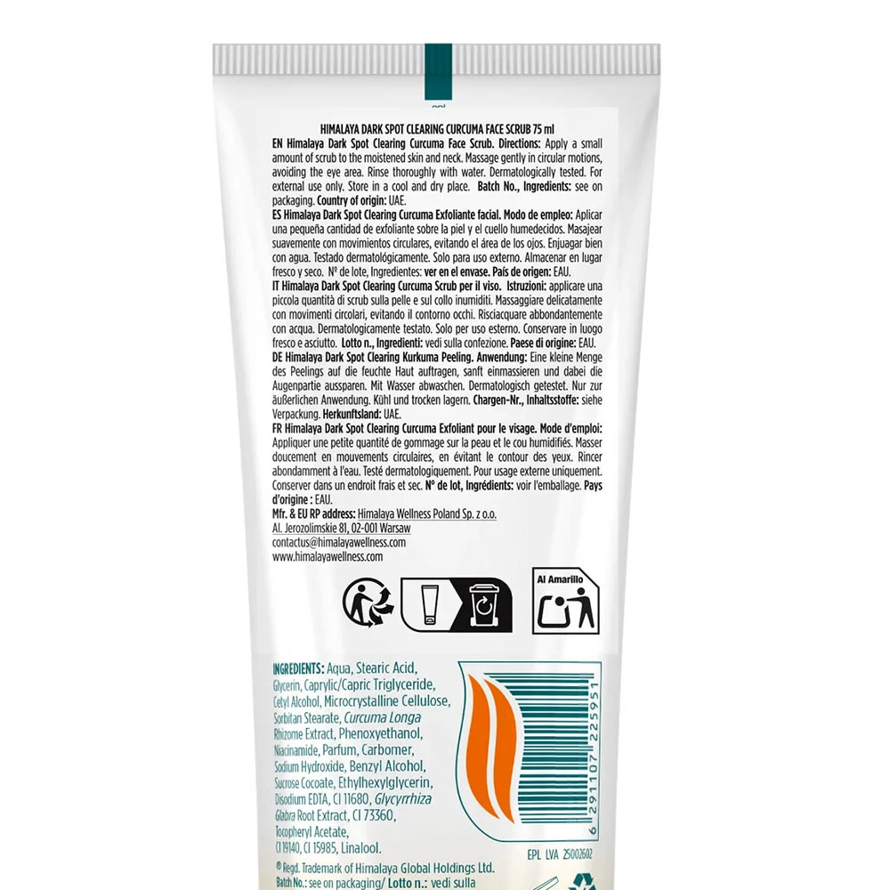 Himalaya - Ansiktsskrubb för Mörka Fläckar med Gurkmeja, 75 ml - Bild 2