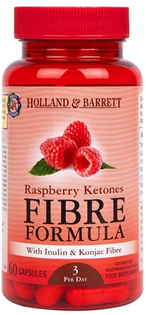 Holland & Barrett - Hallonketoner, Fiberformel, 60 kapslar