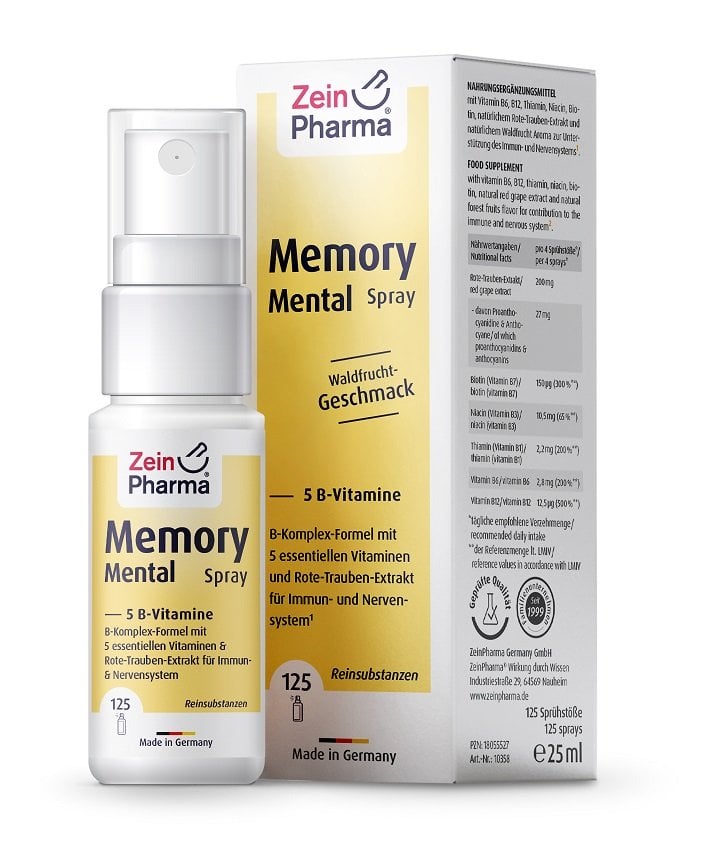 Zein Pharma - Mental Minnesspray, Vilda Bär - 25 ml | Vitaminer och MineralerVissa mineralerHälsa och välbefinnandeMental fokus och minneHälsokostMagnesiumNiacin | Apoteka