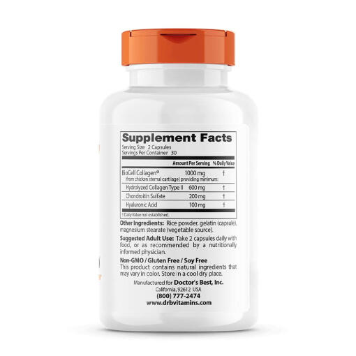 Doctor's Best - Hyaluronsyra + Kondroitinsulfat med BioCell Collagen, 60 kapslar - Bild 2