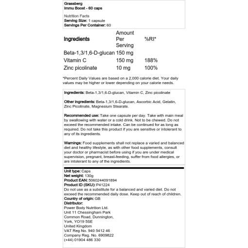 Grassberg - Immu Boost, 60 kapslar - Bild 2