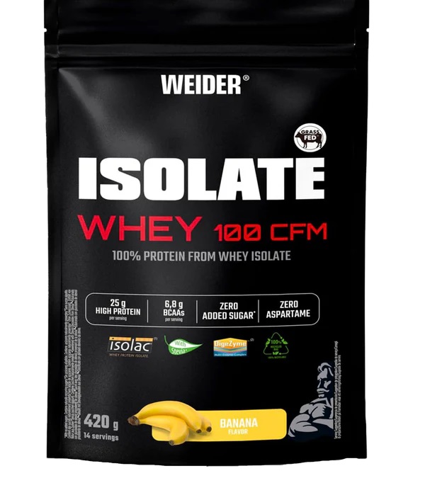 Weider - Isolate Whey 100 CFM, Banan, 420g | HälsokostKostproteinVassleproteinÅterhämtning efter träning | Apoteka