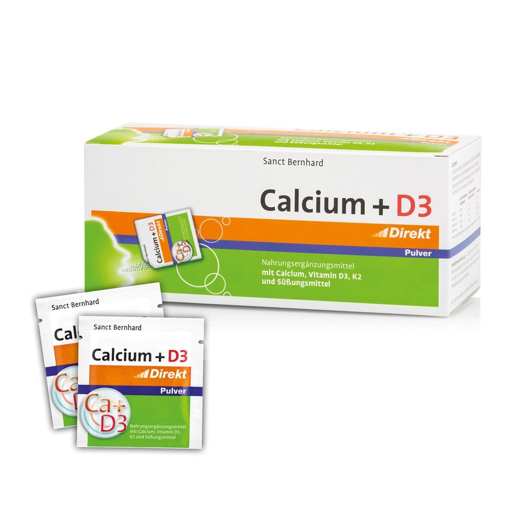 Krauterhaus Sanct Bernhard - Kalcium + D3 Direktpulver, 60 st | Vitaminer och MineralerVissa mineralerD-vitaminKalcium | Apoteka