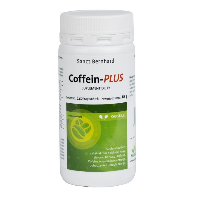 Krauterhaus Sanct Bernhard - Coffein-PLUS, 120 kapslar | Vitaminer och MineralerHälsa och välbefinnandeViktkontrollMental fokus och minneÖrttillskottImmunförsvaretÖrter och växtbaserade preparat | Apoteka