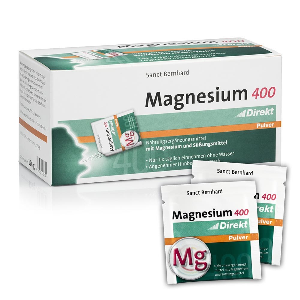 Krauterhaus Sanct Bernhard - Magnesium 400 Direktpulver, 60 st | Vitaminer och MineralerVissa mineralerMagnesium | Apoteka