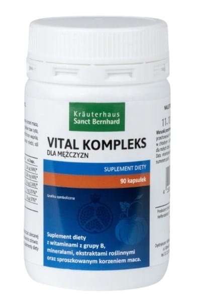Krauterhaus Sanct Bernhard - Vital Complex för män, 90 kapslar | Vitaminer och MineralerKosttillskott för kvinnorVitaminer för män | Apoteka