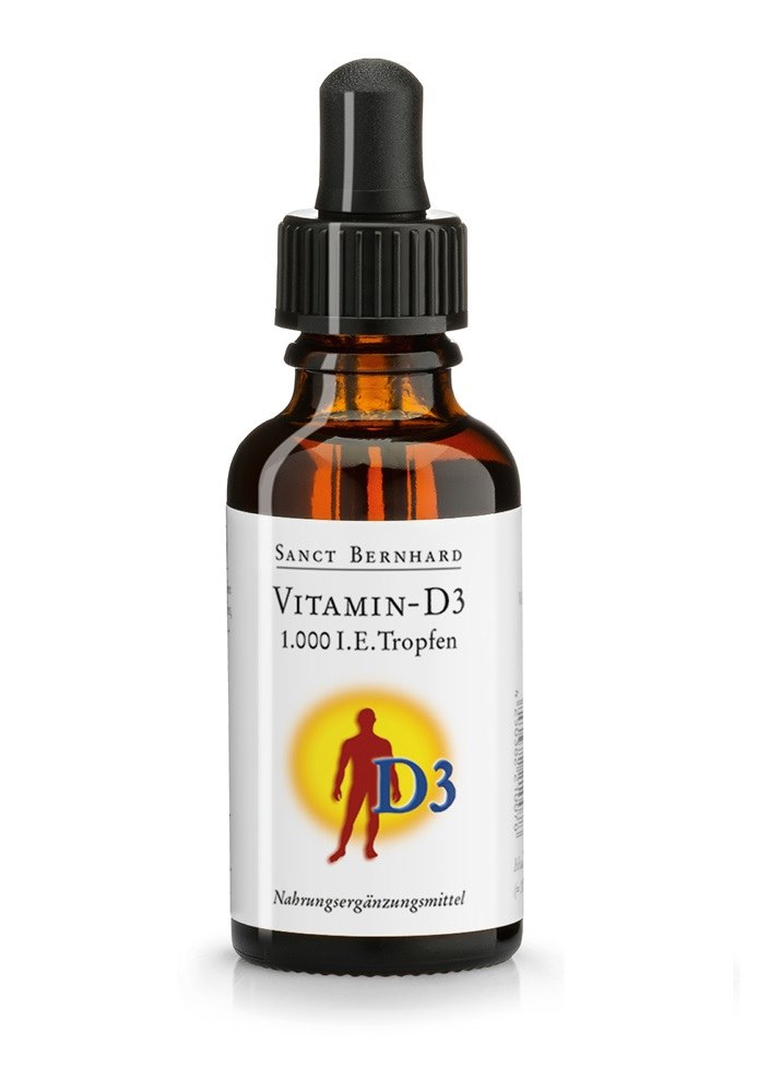 Krauterhaus Sanct Bernhard - Vitamin D3 Droppar, 25 mcg, 30 ml | Vitaminer och MineralerVissa vitaminerD-vitamin | Apoteka