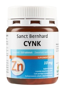 Krauterhaus Sanct Bernhard - Zinktabletter, 10 mg (210 tabletter) | Vitaminer och MineralerVissa mineralerZink | Apoteka