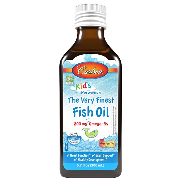 Carlson Labs - Barnens Allra Finaste Fiskolja, Just Peachie 800 mg - 200 ml | Hälsa och välbefinnandeOmega och fiskoljaHälsokostBarns hälsaOmega & Näringsoljor | Apoteka