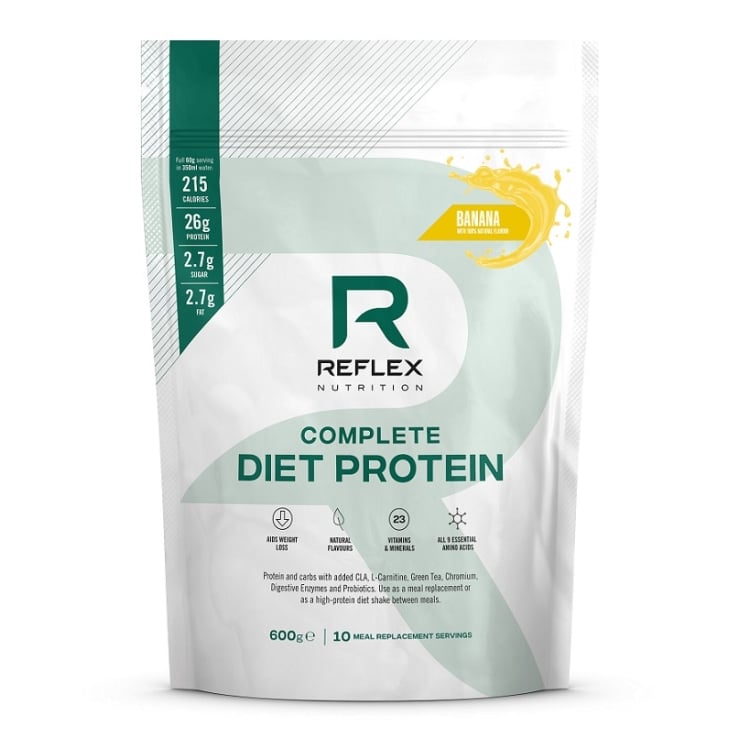 Reflex Nutrition - Komplett Dietprotein, Banan, 600g | HälsokostProteinerVassleproteinFitness och träningNötköttsproteinSundhedsfødevarer | Apoteka