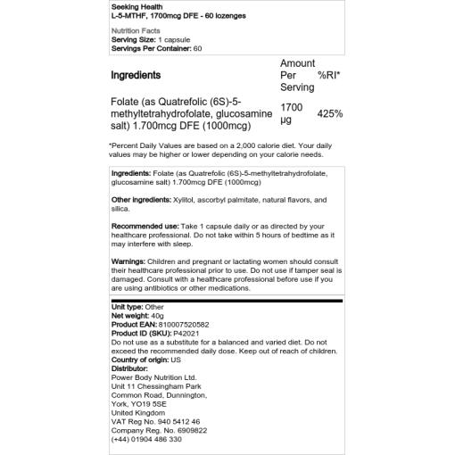 1700 mcg DFE - 60 sugetabletter