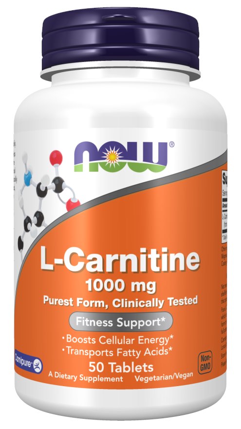 NOW Foods - L-Carnitine, 1000 mg, 50 tabletter | Vitaminer och MineralerVeganska produkterAminosyror och BCAAViktkontrollHälsokostL-karnitinFitness och träning | Apoteka