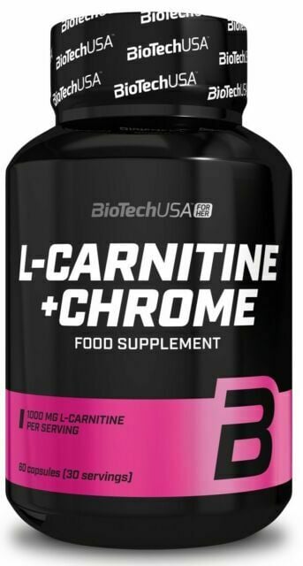 BioTechUSA - L-Carnitine + Krom, 60 kapslar | Vitaminer och MineralerKosttillskott för kvinnorAminosyror och BCAAHälsokostL-karnitinFitness och träningKrompikolinat | Apoteka