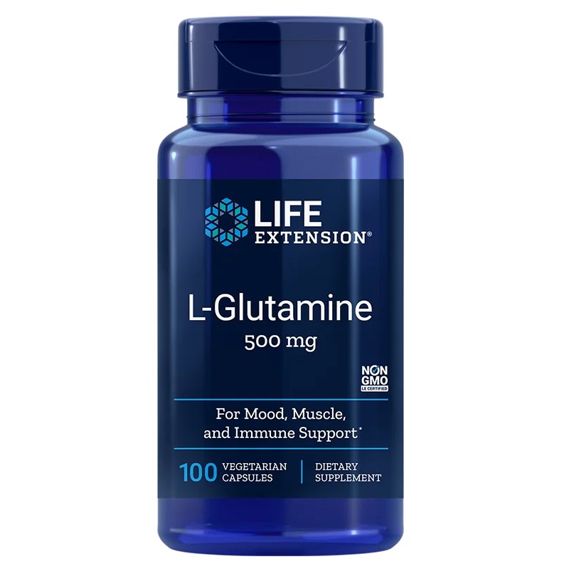 Life Extension - L-Glutamin, 500 mg - 100 vegetabiliska kapslar | Vitaminer och MineralerAminosyror och BCAAHälsokostFitness och träningGlutamin | Apoteka