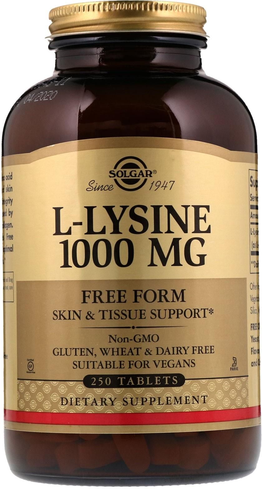 Solgar - L-Lysin, 1000 mg (250 tabletter) | Vitaminer och MineralerAminosyror och BCAAProteinerKollagenFitness och träningL-lysin | Apoteka