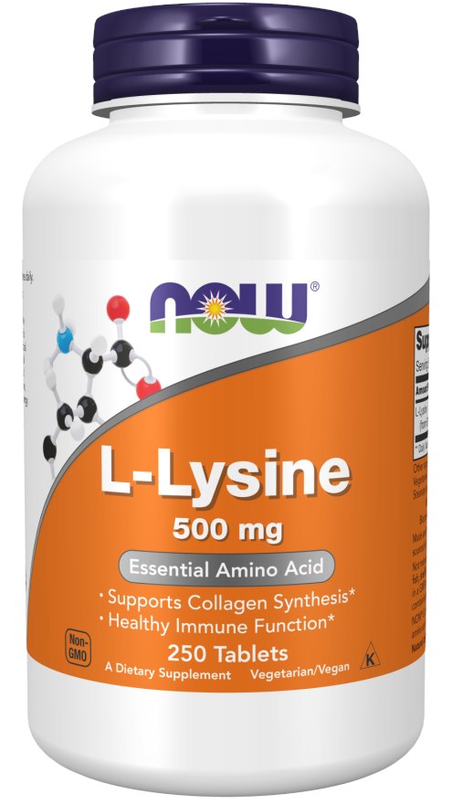 NOW Foods - L-Lysin, 500 mg, 250 tabletter | Vitaminer och MineralerVeganska produkterHälsa och välbefinnandeAminosyror och BCAAHälsokostFitness och träningL-lysin | Apoteka