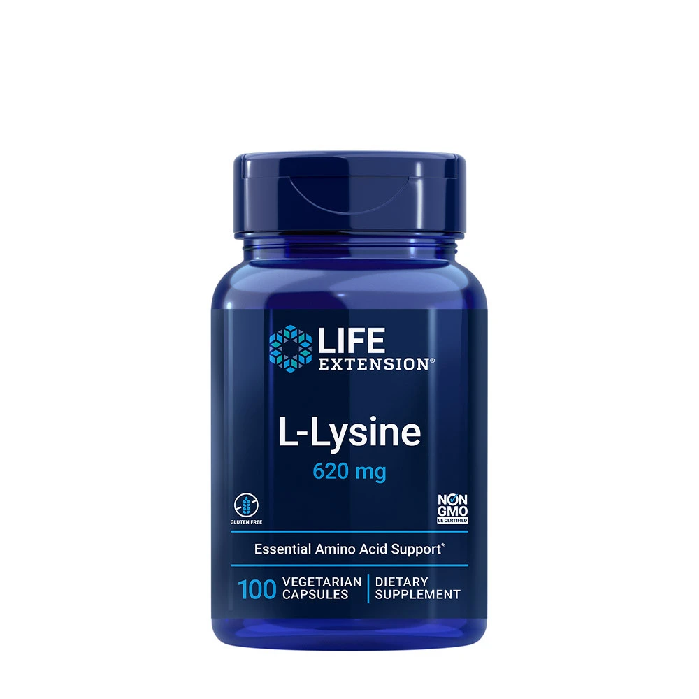 Life Extension - L-Lysin, 620 mg, 100 vegetabiliska kapslar | Vitaminer och MineralerAminosyror och BCAAIndividuella aminosyrorHälsokostFitness och träningL-lysin | Apoteka