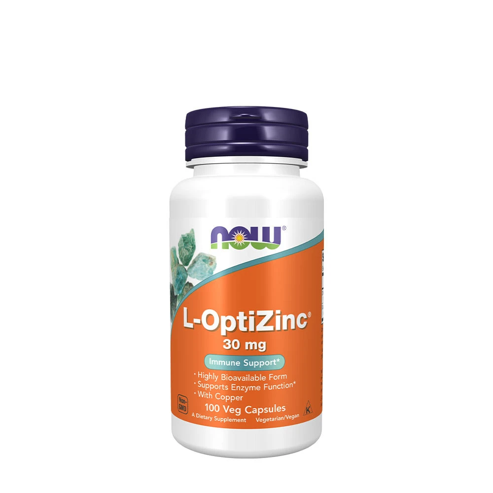 NOW - L-OptiZinc, 30 mg | Vitaminer och MineralerVeganska produkterVissa mineralerHälsa och välbefinnandeImmunförsvaretHälsokost | Apoteka
