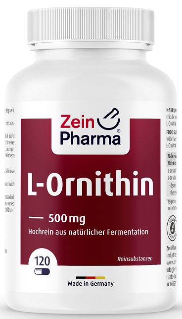 Zein Pharma - L-Ornitin, 500 mg, 120 kapslar | Aminosyror och BCAAHälsokostFitness och träning | Apoteka