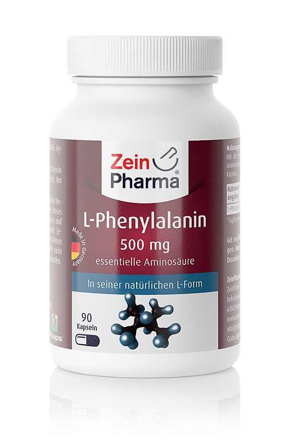 Zein Pharma - L-Fenylalanin, 500 mg - 90 kapslar | Hälsa och välbefinnandeAminosyror och BCAAHälsokostFitness och träning | Apoteka