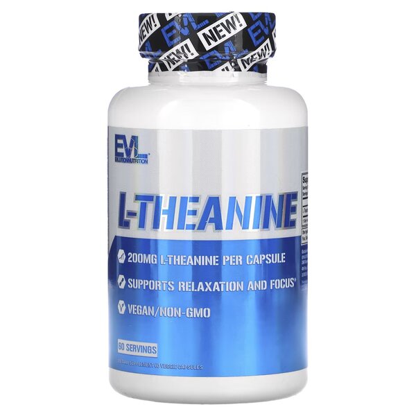 EVLution Nutrition - L-Theanine, 60 vegetabiliska kapslar | Veganska produkterHälsa och välbefinnandeMental fokus och minneHälsokost | Apoteka