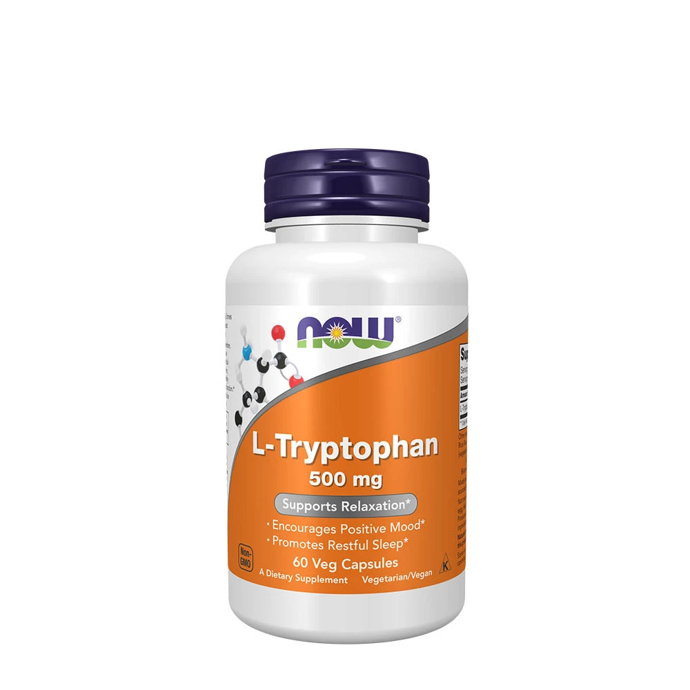 NOW - L-Tryptofan, 500 mg | Vitaminer och MineralerVeganska produkterHälsa och välbefinnandeAminosyror och BCAAHälsokostFitness och träningL-tryptofan | Apoteka