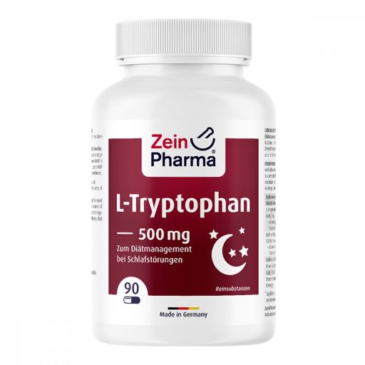 Zein Pharma - L-Tryptofan, 500 mg, 90 kapslar | Hälsa och välbefinnandeAminosyror och BCAAMental fokus och minneHälsokostSömnstödFitness och träningMelatoninL-tryptofan | Apoteka