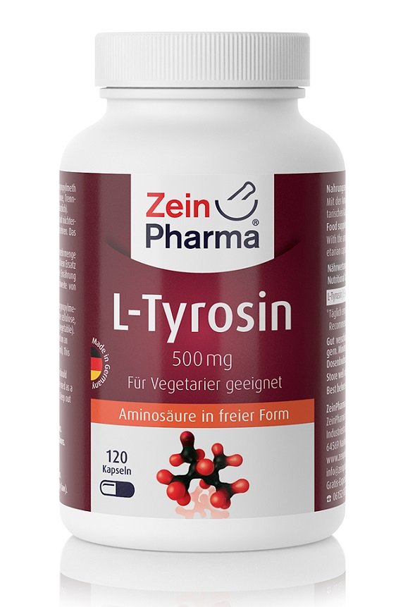 Zein Pharma - L-Tyrosin, 500 mg, 120 kapslar | Vitaminer och MineralerAminosyror och BCAAIndividuella aminosyrorHälsokostFitness och träningL-tyrosin | Apoteka