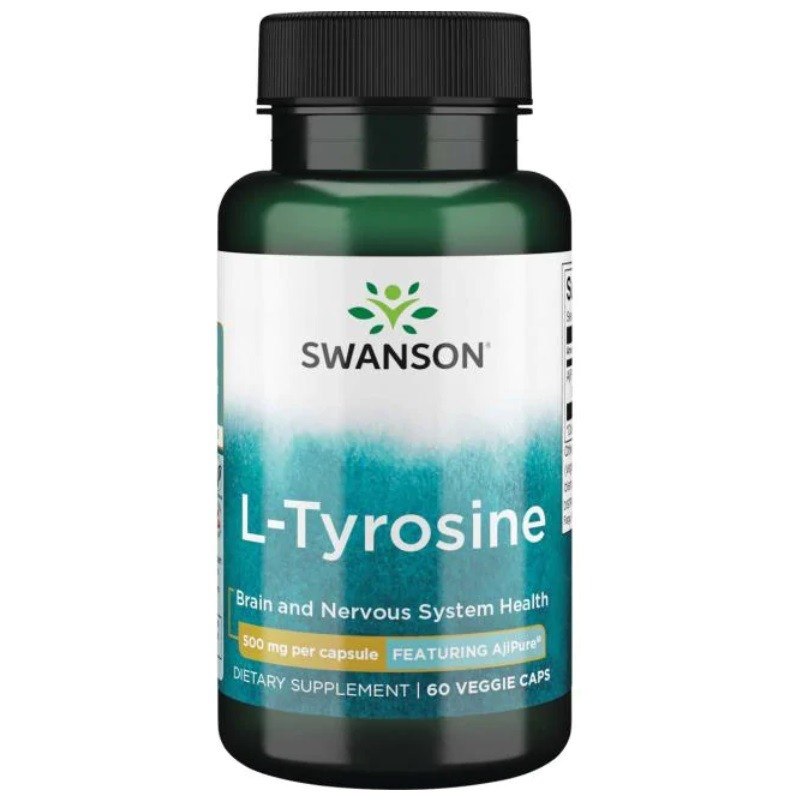 Swanson - L-Tyrosin, 500 mg, 60 vegetabiliska kapslar | Vitaminer och MineralerHälsa och välbefinnandeAminosyror och BCAAIndividuella aminosyrorHälsokostFitness och träningL-tyrosin | Apoteka