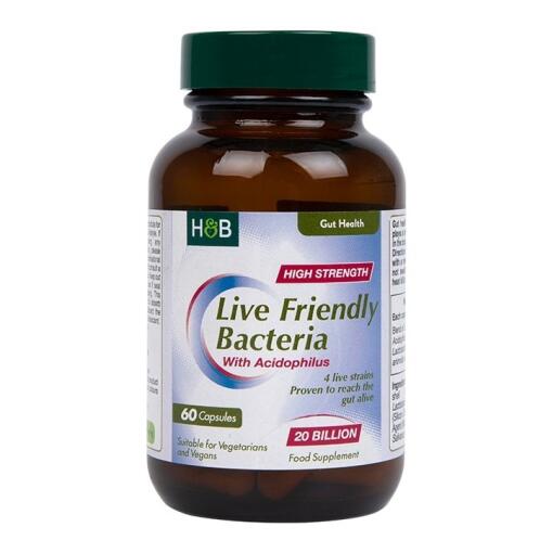 Levende Venlige Bakterier med Acidophilus - 60 kapsler