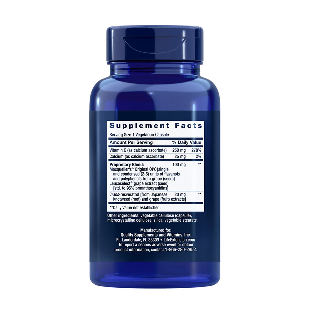 Life Extension - Extrakt av Druvkärnor, 60 vegkapslar - Bild 2