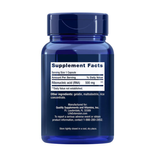 Life Extension - RNA (ribonukleinsyra) 500 mg, kapslar (100 stycken) - Bild 2