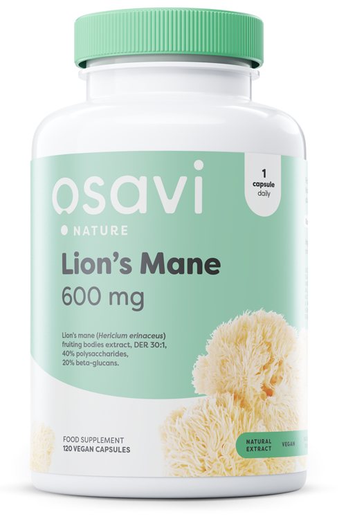 Osavi - Lions Mane, 600 mg, 120 vegankapslar | Veganska produkterHälsa och välbefinnandeHälsokostFörbättra humöretSvamptillskott | Apoteka