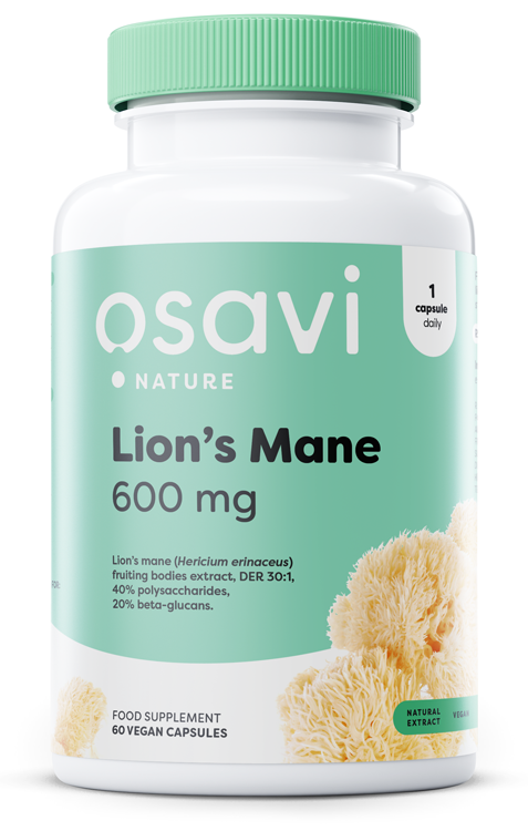 Osavi - Lions Mane, 600 mg - 60 vegankapslar | Veganska produkterHälsa och välbefinnandeHälsokostFörbättra humöretSvamptillskott | Apoteka