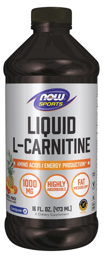 NOW Foods - Flytande L-karnitin, 1000 mg Tropisk Punch - 473 ml | Vitaminer och MineralerVeganska produkterVissa vitaminerAminosyror och BCAAViktkontrollHälsokostL-karnitinFitness och träning | Apoteka