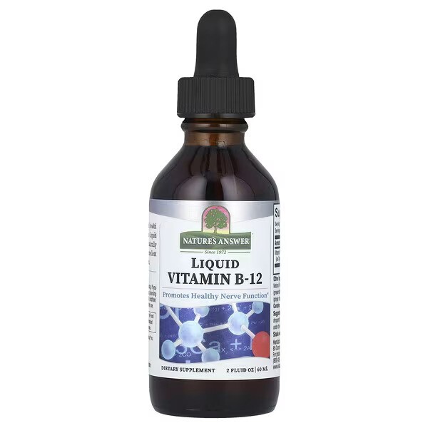 Natures Answer - Flytande Vitamin B-12, 1000 mcg, 60 ml | Vitaminer och MineralerVeganska produkterVissa vitaminerHälsokostVitamin B | Apoteka